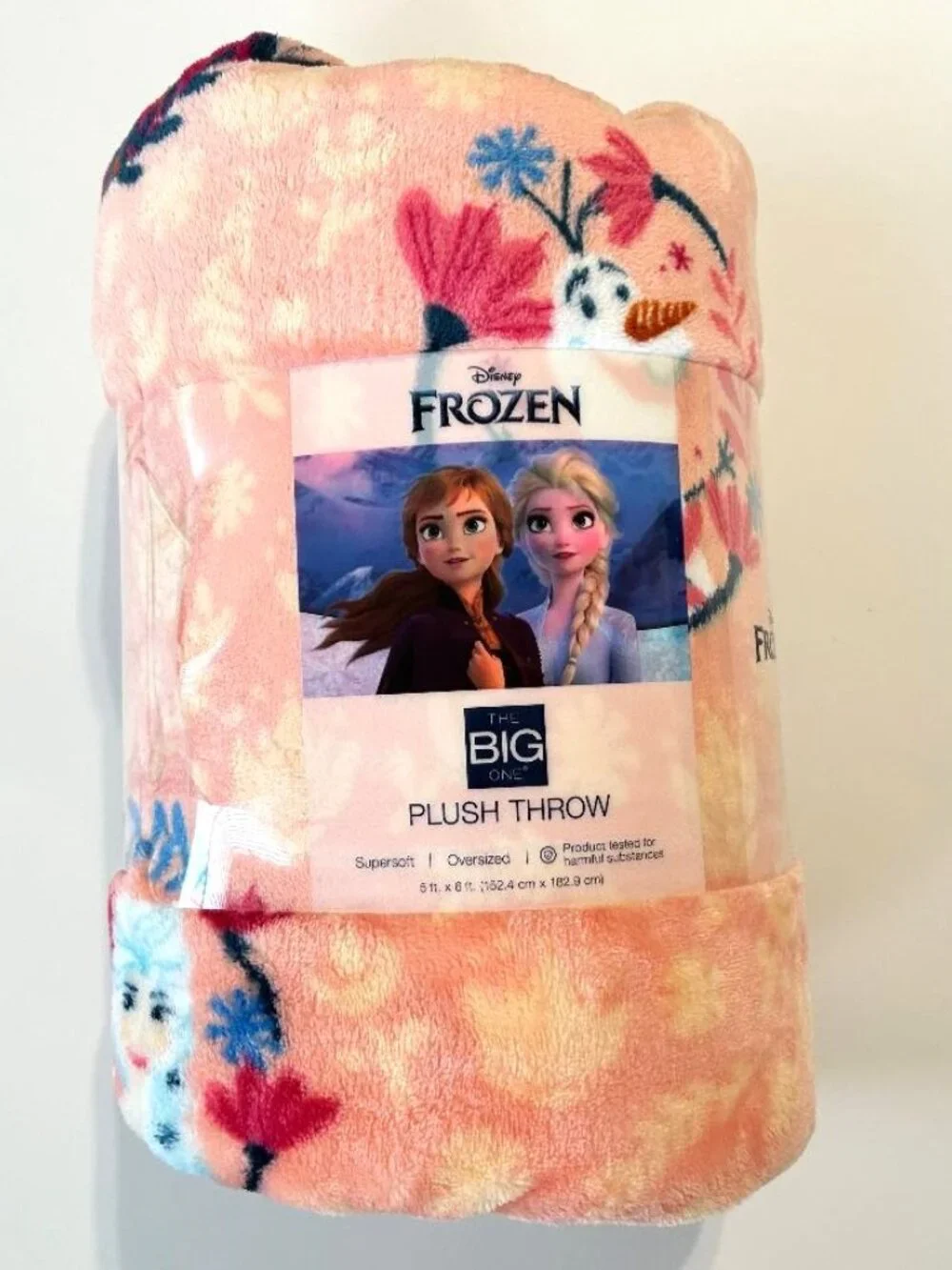 NEW DISNEY FROZEN PLUSH SOFT THROW BLANKET THE BIG ONE 5X6 FT NWT